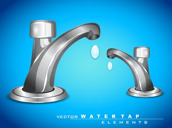 Vector modern steel water tap — Stock Vector