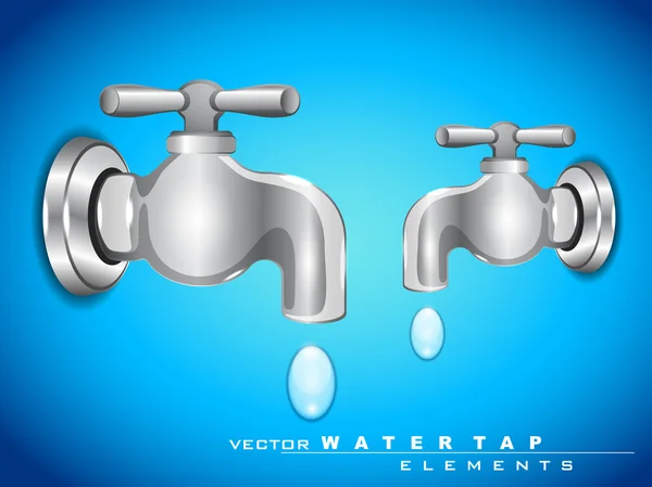Vector steel water tap — Stock Vector