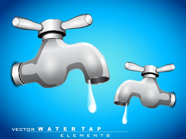 Robinet d'eau en acier vectoriel 3d — Image vectorielle