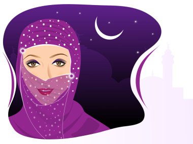 Portrait of muslim beautiful girl in hijab,visit our portfolio f clipart