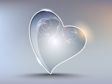 Isolated creative Heart shape element with florel having on beau clipart