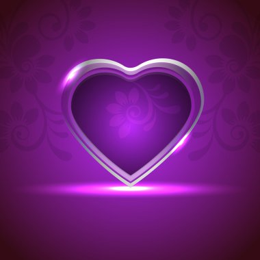 Isolated creative Heart shape element with florel having on beau clipart