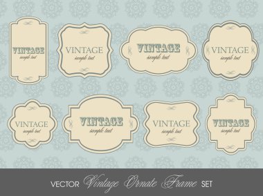 Set of elegant but simple colorful RETRO labels - easy editable. clipart