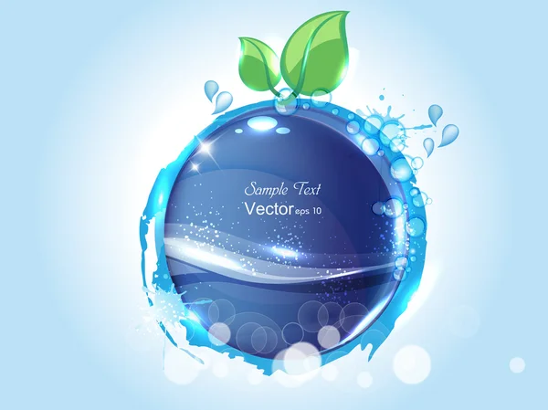 Ilustración de salpicaduras de agua en forma circular con espacio para yo — Vector de stock
