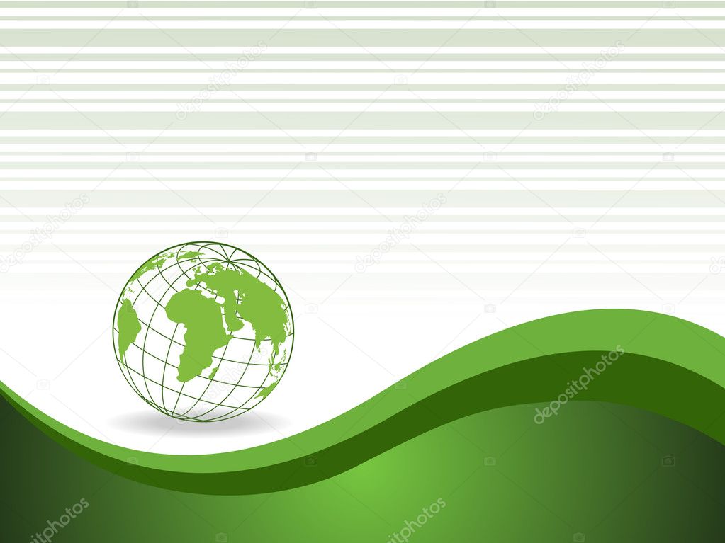 Abstract vector illustration with globe and curves