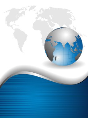 Vector iluustration with waves globe and earth clipart