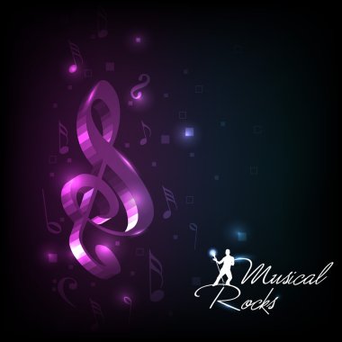 Abstract musical notes with shiny background. vector. clipart