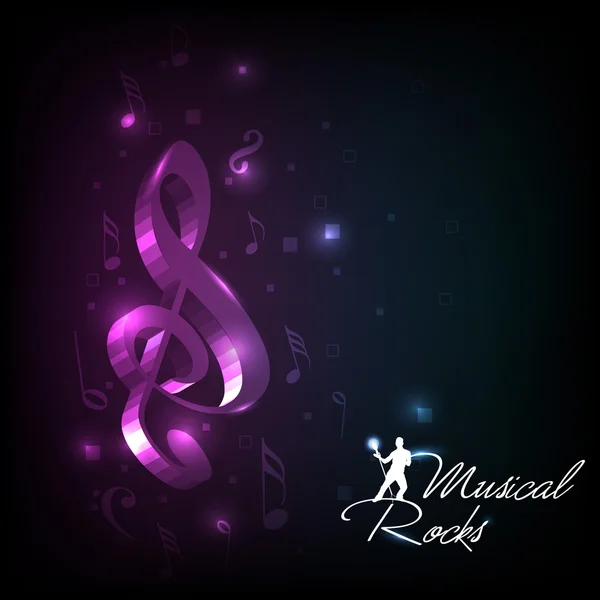 Abstract musical notes with shiny background. vector. — Stock Vector