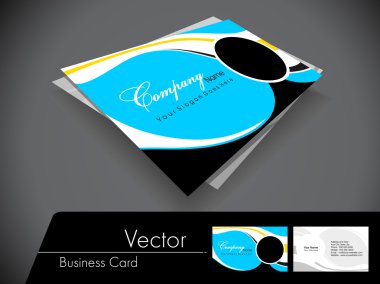 Flat blue vector business card,For more bsiness card of this ty clipart