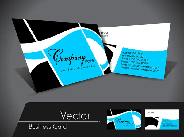 Cartão de visita Vector azul e preto, Para mais cartão de bsiness do thi — Vetor de Stock