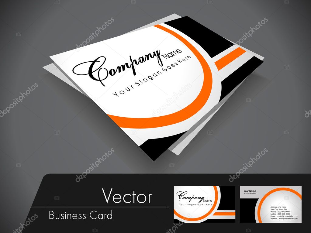 Black and orange vector business card,For more bsiness card of t