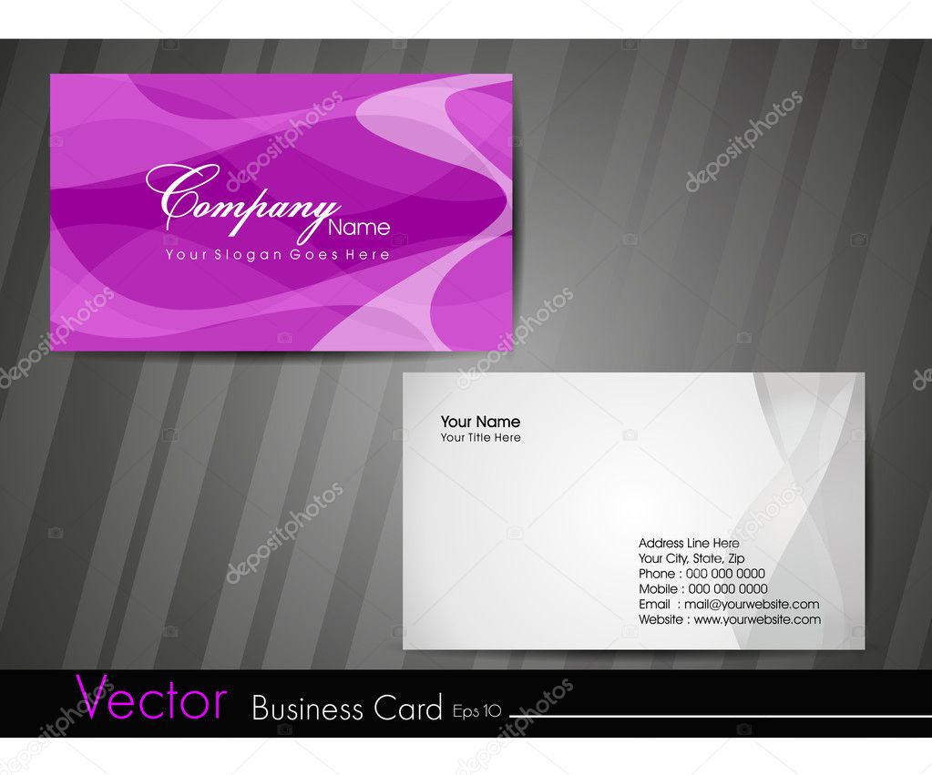 Business card template or visiting card set.