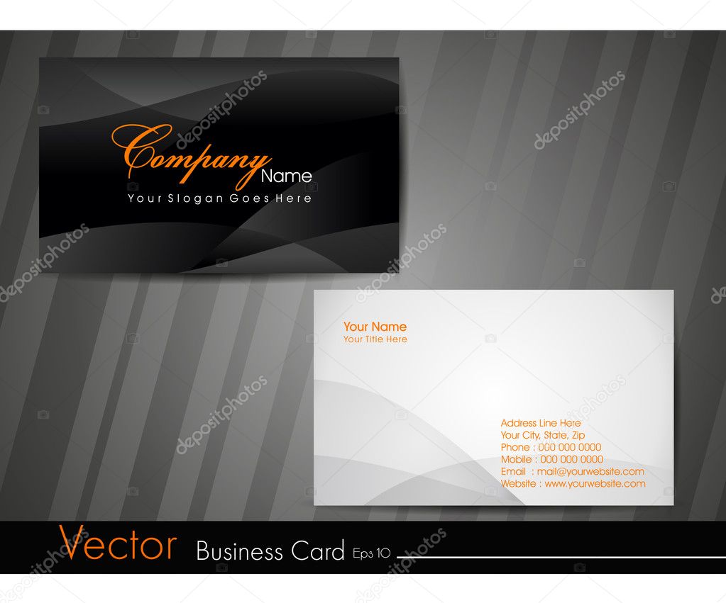Business card template or visiting card set. EPS 10. Vector illu