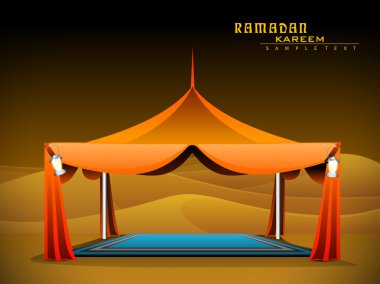 Vector orange Ramadan Majlis Tent for iftar clipart