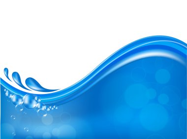 Abstract water wave with bubbles. clipart