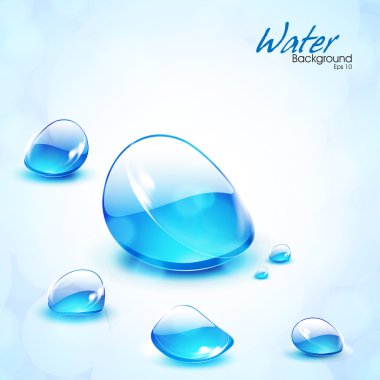 Vector Shiny water drops. clipart