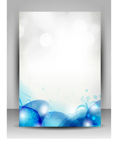 Αφηρημένη Φέιγ βολάν με μπλε κύματα και σταγόνες νερό. — Διανυσματικό Αρχείο