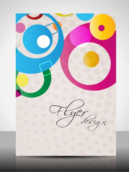 Εταιρικό φυλλάδιο, αφίσα ή κάλυψη σχέδιο με πολύχρωμο αφηρημένα σχέδια σε φωτεινά χρώματα — Διανυσματικό Αρχείο
