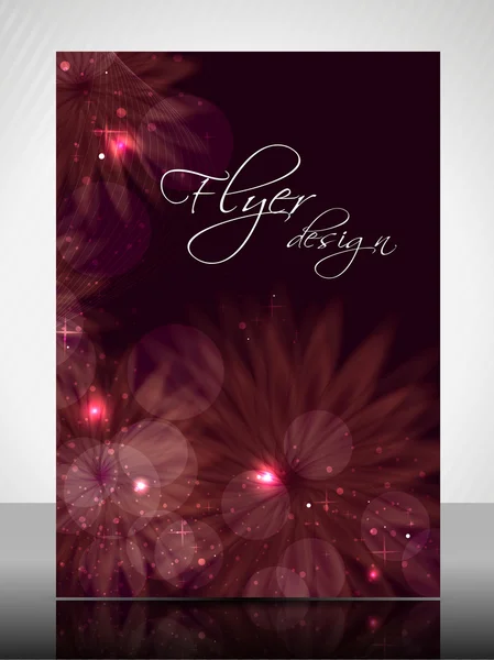 Flyer d'entreprise, affiche ou couverture design avec design floral abstrait — Image vectorielle