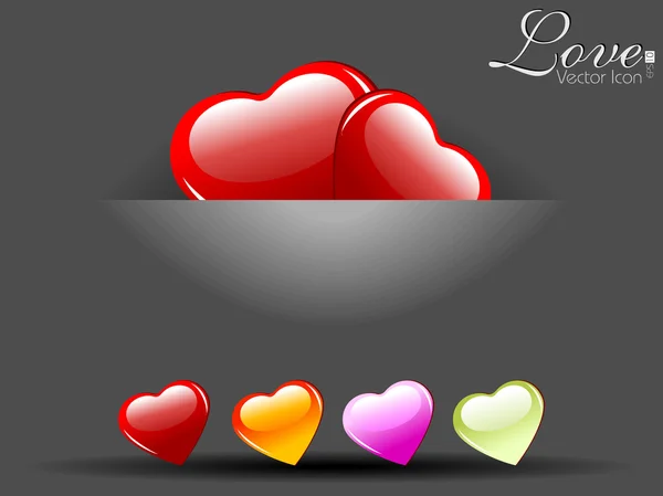 Salutations abstraites, carte cadeau ou bannière avec icône en forme de coeur dans — Image vectorielle