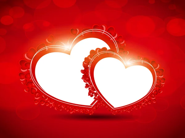 Abstrakter Gruß, Geschenkkarte oder Banner mit dekorativem roten Herz — Stockvektor