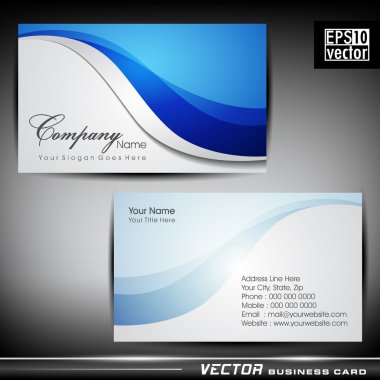 Abstract professional and designer business card template or vis clipart