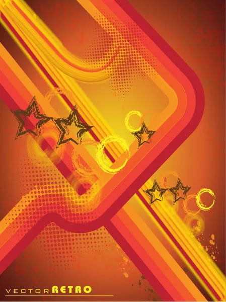 Grungy Retro-Hintergrund in hellbrauner Farbe und gelb und rot — Stockvektor