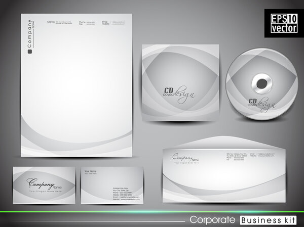 Professional corporate identity kit or business kit.