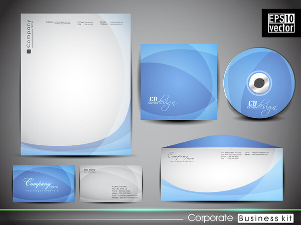 Professional corporate identity kit or business kit.