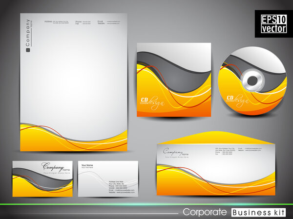 Professional corporate identity kit or business kit.