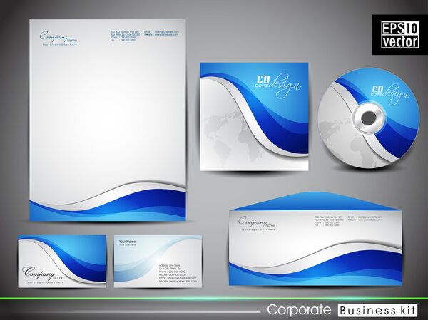 Professional corporate identity kit or business kit.
