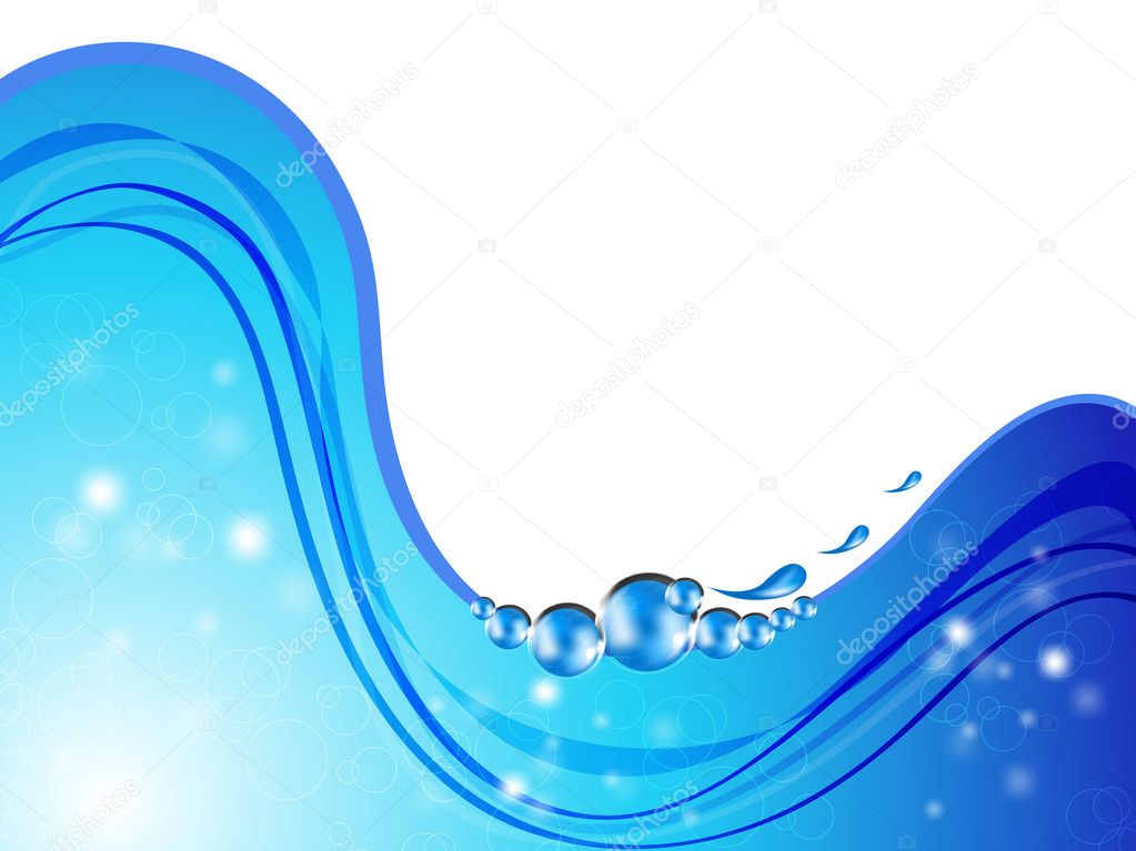 Abstract background with water waves and sun light.