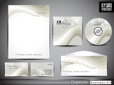 Professional Corporate Identity kit or business kit with artisti clipart