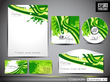 Professional Corporate Identity kit or business kit with artisti clipart