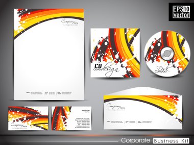 Professional Corporate Identity kit or business kit with artisti clipart