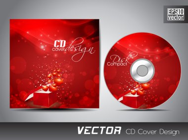 CD cover presentation design template with copy space and love c clipart