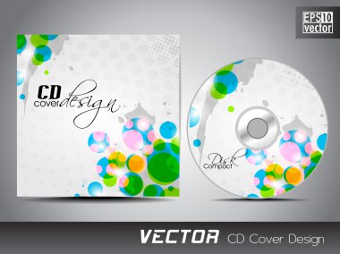 CD cover presentation design template with copy space and circal clipart