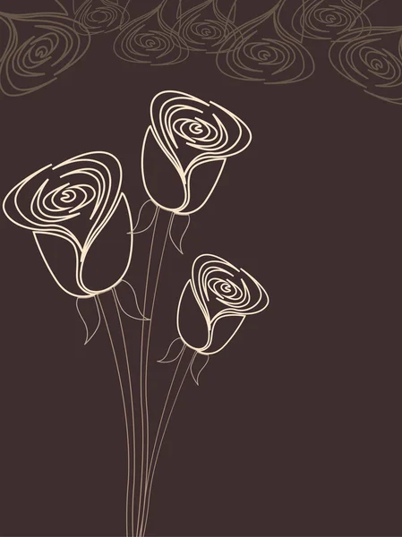抽象风格化的玫瑰. — 图库矢量图片