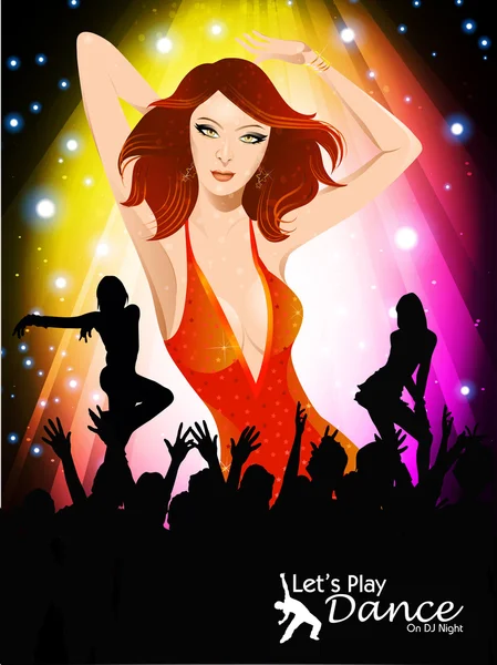 Vorlage Flyer und Hintergrund für Tanzparty mit schönem Dan — Stockvektor