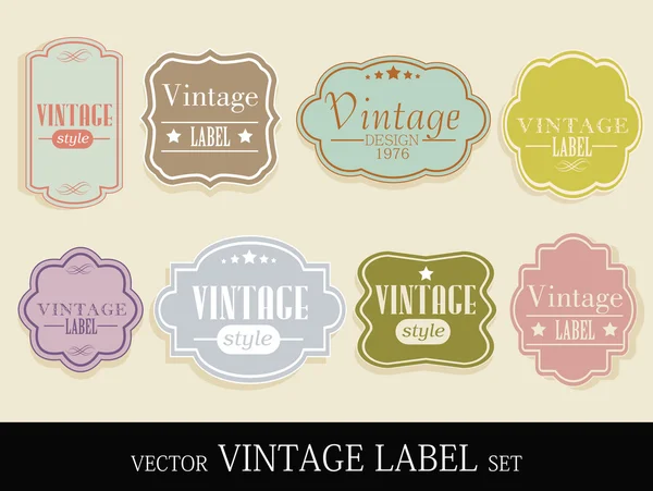 Set di etichette RETRO colorate eleganti ma semplici - facilmente modificabili . — Vettoriale Stock