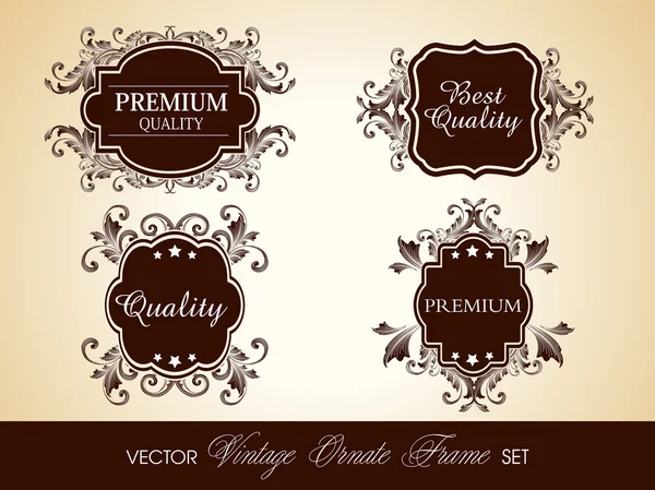 Conjunto de vetores de design caligráfico moldura ornamentada e página decorati — Vetor de Stock