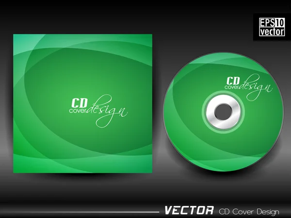Vektor-CD-Cover in grüner Farbe mit Welleneffekt — Stockvektor