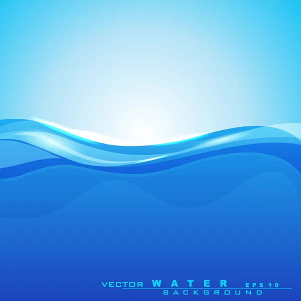 Fundo abstrato com ondas de água e luz solar para salvar a água — Vetor de Stock