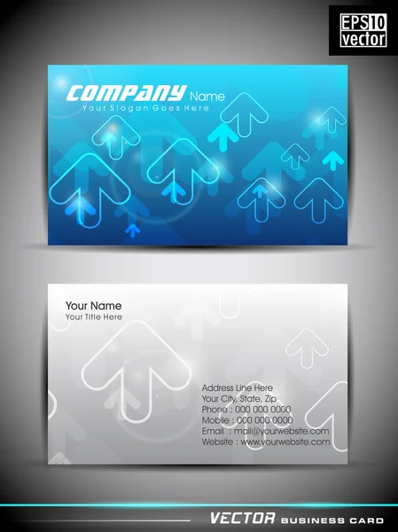 Vector set of business card with blue arrows ,EPS 10 Vector Illu — Stock Vector