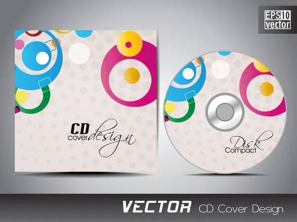 Шаблон оформления обложки CD с пространством для копирования и циркуляром — стоковый вектор