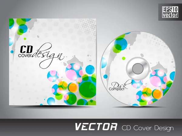 CD-Cover-Präsentationsvorlage mit Kopierraum und zirkulärer — Stockvektor