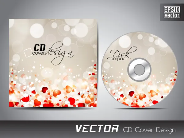 CD cover presentation design template with copy space and love c — Stock Vector