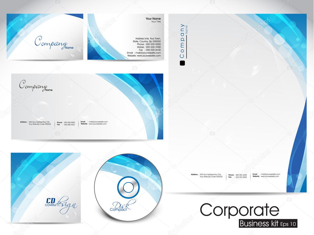 Professional corporate identity kit or business kit.