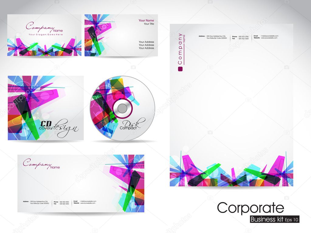Professional corporate identity kit or business kit.