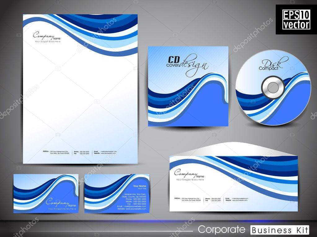 Professional Corporate Identity kit or business kit with artisti